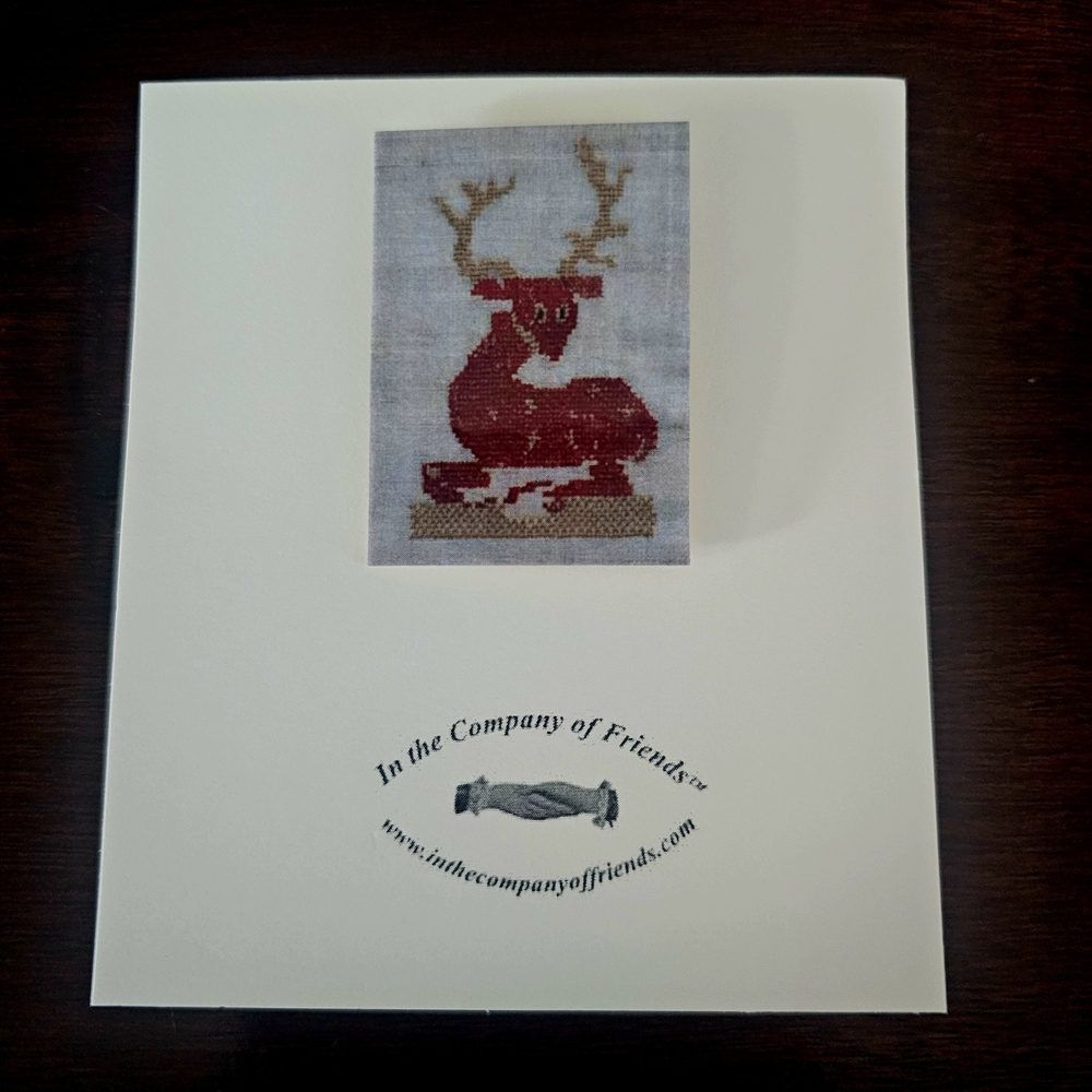 Reindeer Cross-Stitch Greeting Card